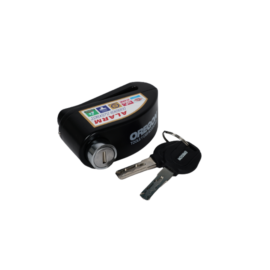 Traba Disco Con Alarma Candado Blindado Con Alarma Color Negro Para Disco De Moto / Bici Y Dos Llaves
