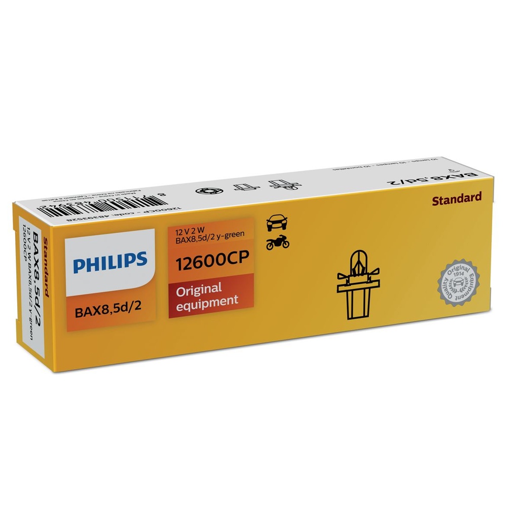 Lampara Señalizacion 12V Bax 12600 12V 2W Bax8,5D/2 Y-Green Cp