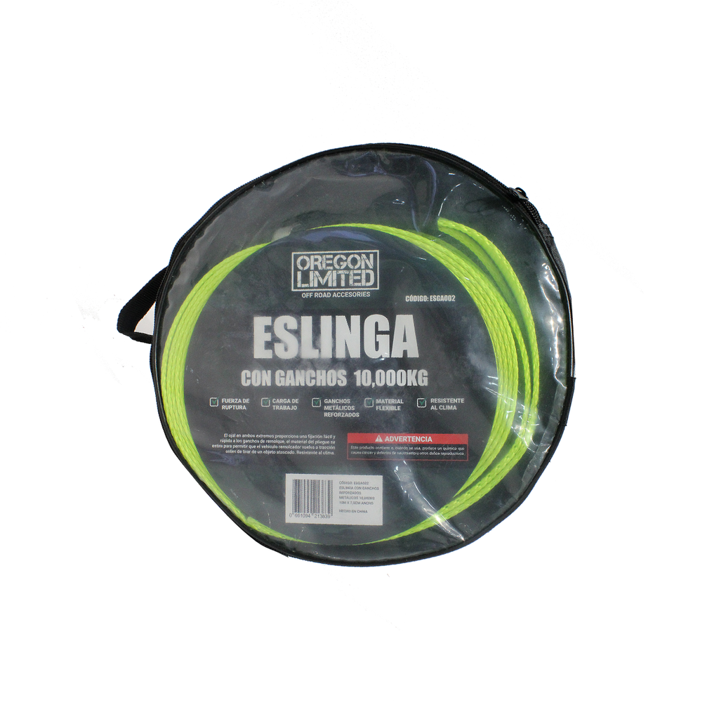 Eslinga De Remolque 10 Metros De Largo X 7.5 Cm De Ancho Capacidad De Remolque 10000 Kgs Sin Gancho
