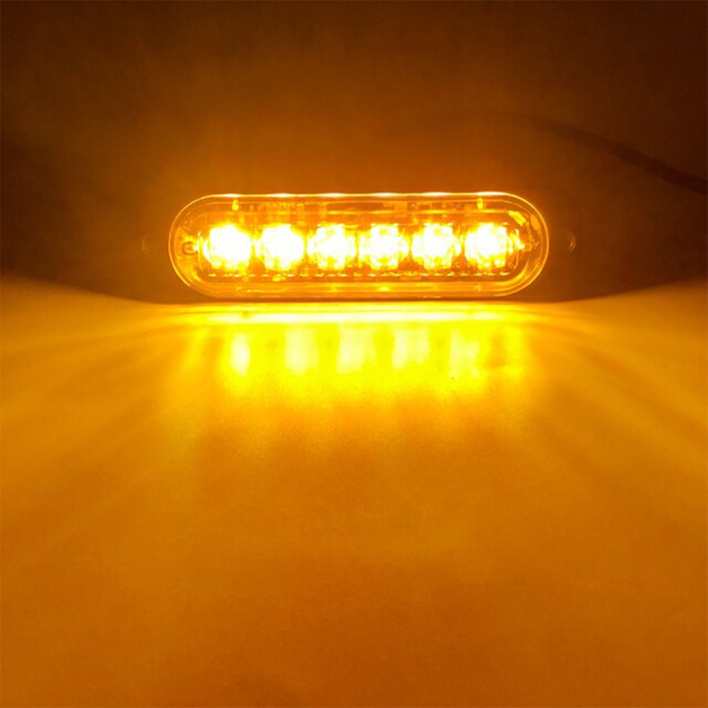 Off Road Faro De Led Universal 12V - 6 Led Chat Para Parrilla / Paragolpe Con Luz Destellante Ambar Y Ambar Cantidad Por Caja Master 200