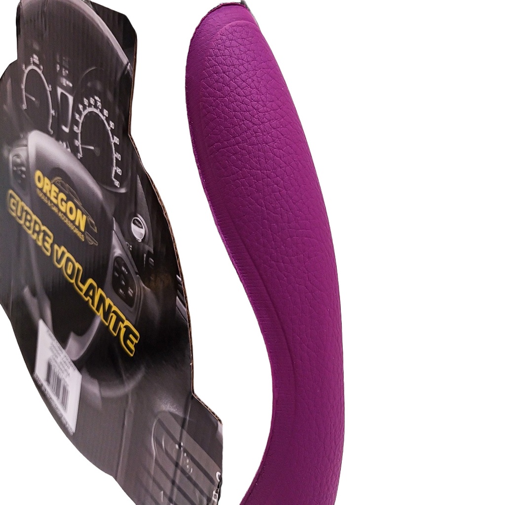 Cubre Volante Modelo Indianapolis 500 Cuero Sintentico Negro / Violeta 38*8.2Cm