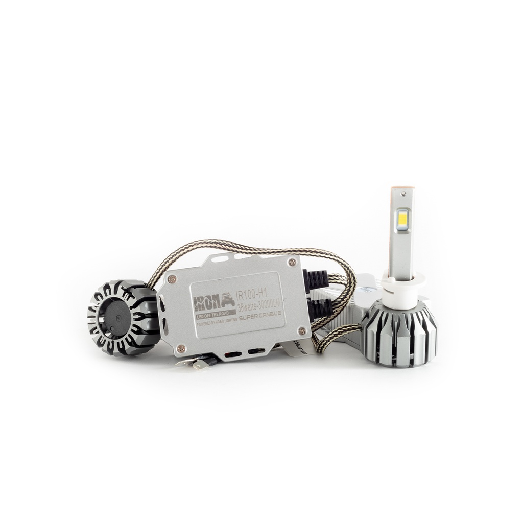 Kit LED off-road IR100 CANBUS - H1 10MA Generación chips CSP Super CANBUS 30000 Lumens 36 W 12V con cooler