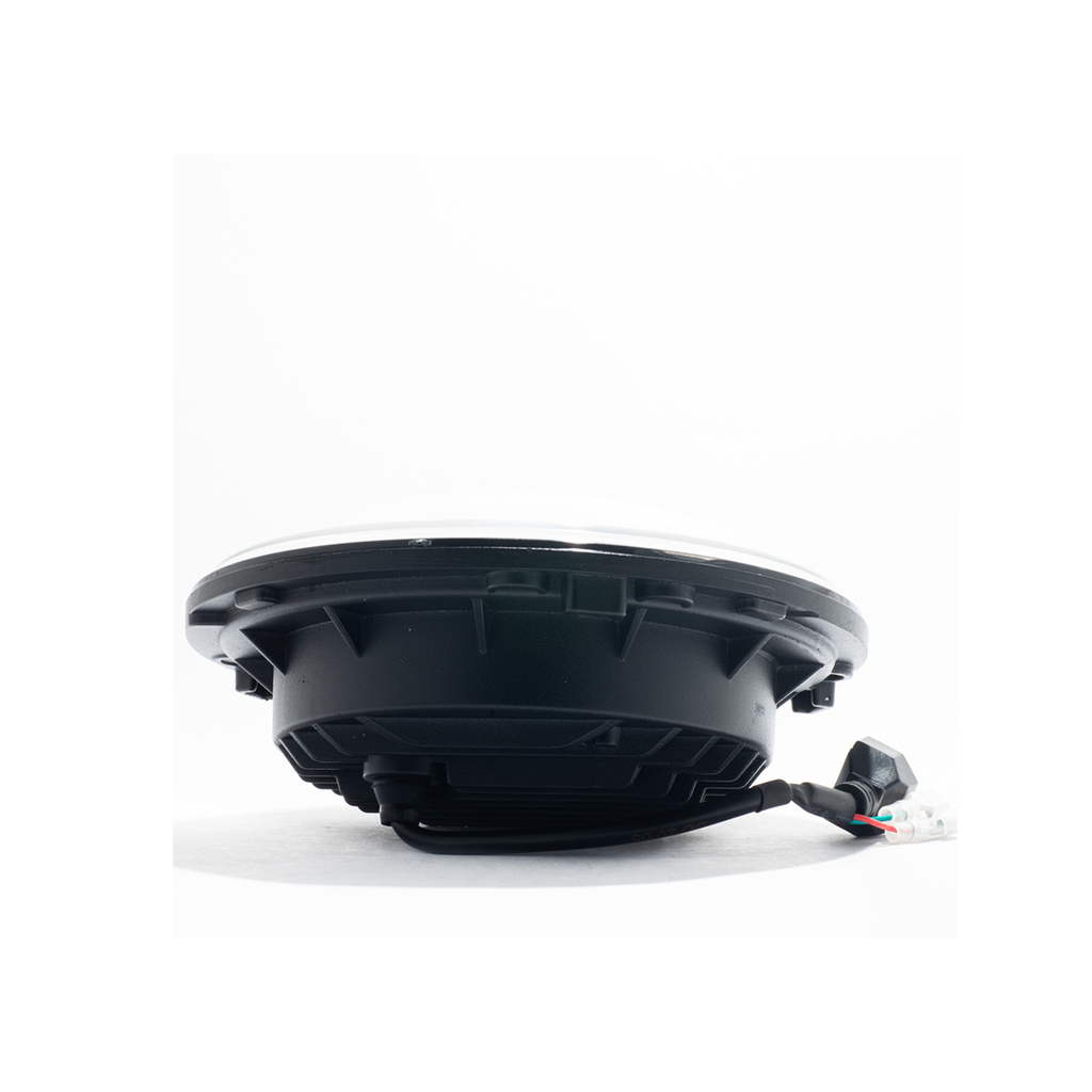 Faro LED auxiliar off-road Redondo 7 Uso Ideal Jeep Wrangler - Renegade / Moto Harley Davidson - Royal Enfield con Funcion Alta y Baja - haz de luz spot -
