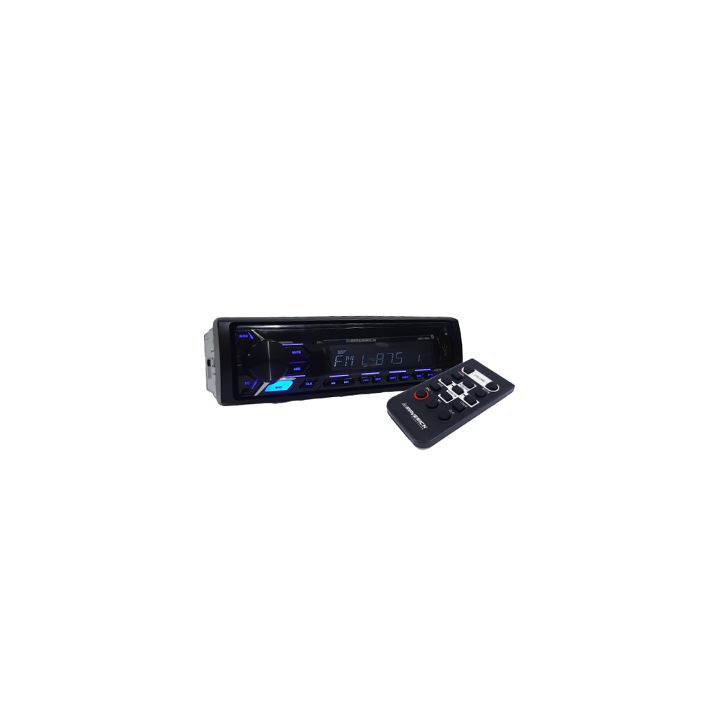 Estereo Bluetooth - 1 DIN con Bluetooth, Aux, MP3, AM/FM, Frente Desmontable, Estuche Control Remoto, Tarjeta Sd,