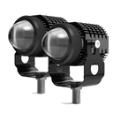 Faro LED auxiliar off-road Luz LED blanca y ámbar con Funciones Estable y Flash Individuales y Combinadas 9V-36V 1 LED 40 W - Juego de 2 Unidades Medidas 75*56*36 (Mm)
