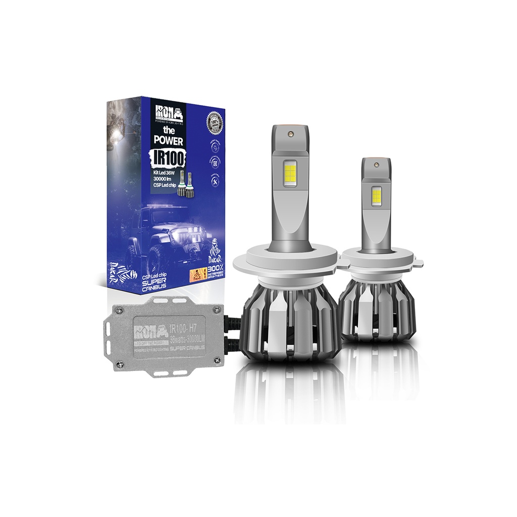 Kit LED off-road IR100 CANBUS - H7 10MA Generación chips CSP Super CANBUS 30000 Lumens 36 W 12V con cooler