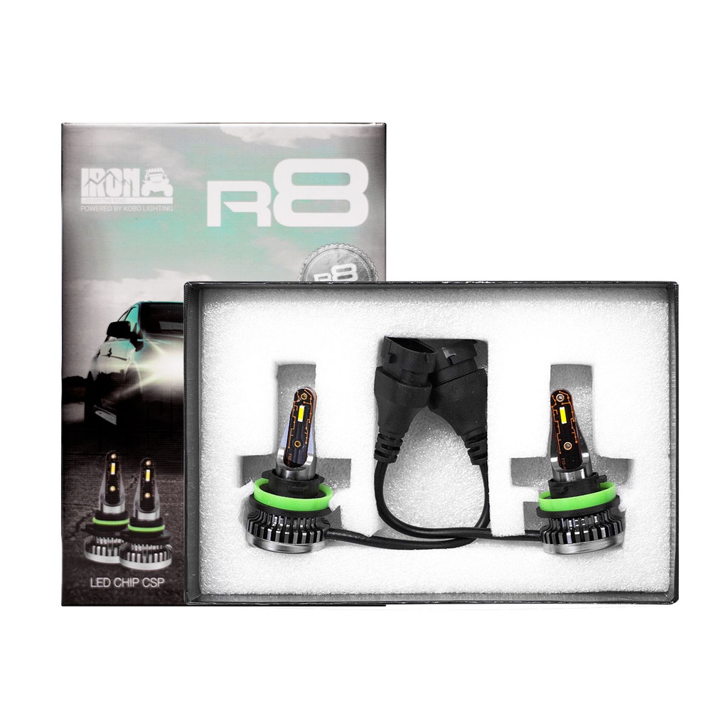 Kit LED off-road R8 - H11 10MA Generación chips CSP sin cooler 30000 Lumens 42 W 12V