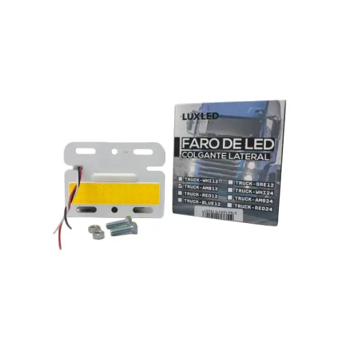 [TRUCK-AMB12] Faros Colgantes Encastrables (x unidad) p/ Camión 10.5 x 8 cm Ambar 12V