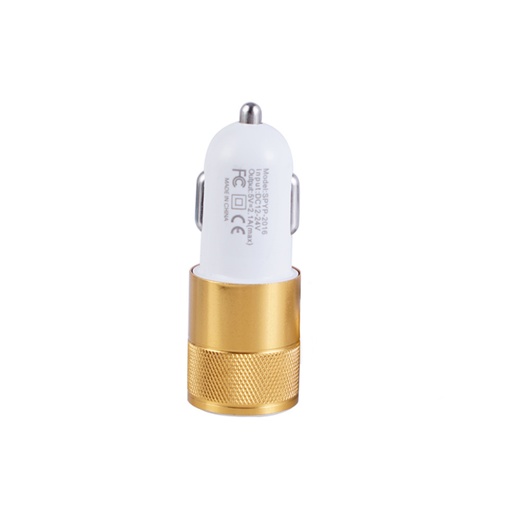 [KBCH005GW] Accesorio para celular - Cargador Doble USB 12V / 24V salida 5V 3100 mA blanco + dorado