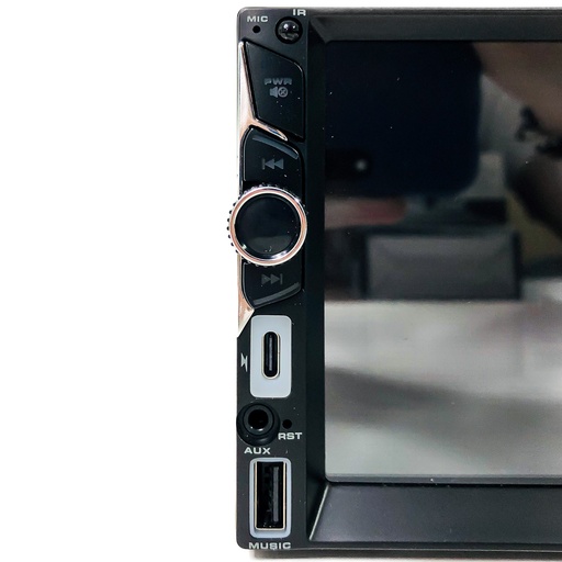 [MAV-2500] Equipo Multimedia - 2 DIN 7" con touch screen, CarPlay & Android auto, Bluetooth, AM/FM Radio, conexión USB y Cargador tipo C, RGB, Ficha ISO, Potencia 4*45W, Incluye Control Remoto