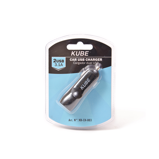 [KBCH003B] Accesorio para celular - Cargador Doble USB 12V / 24V salida 5V 3100 mA Negro