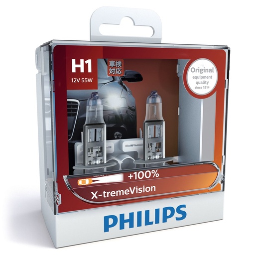 [12258XV] Lámpara Vision Plus 12V - H1 12258 Xv+ 12V 55W PX26D Set 2 Unidades