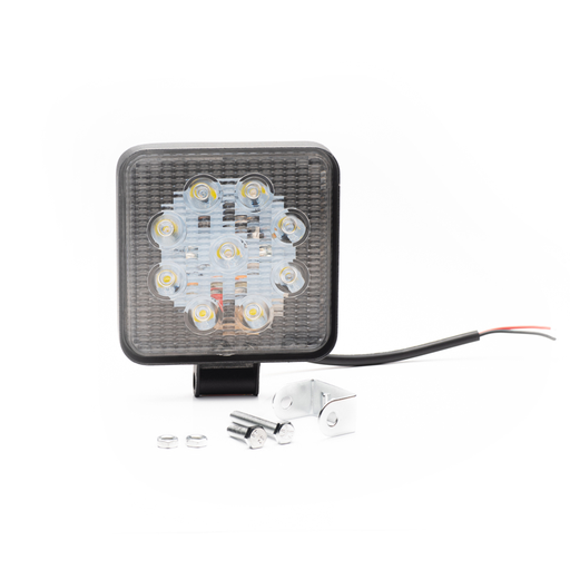 [DJ1012SPEP] Faro LED auxiliar off-road Cuadrado 27 W (9 LED 3 W)color blanco 12V / 24V - haz de luz spot -