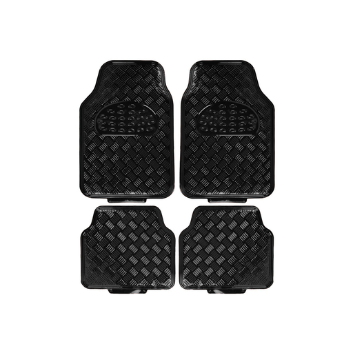 [AL010] Alfombra PVC Aluminio Metalizada Brillosa 4 Piezas Negro 7045.5 / 4245.5