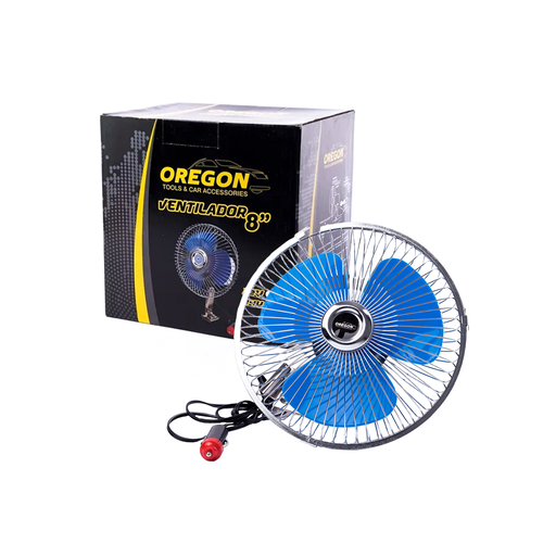 [VENT003] Ventilador metálico de 8" 12V, plateado