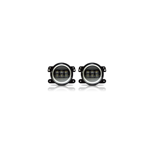 [DJ6940AHALO] Faro LED off-road Juego Faro LED 3.5 30W 9 LED Faro Auxiliar con Ficha y Cable de Instalacion Incluido + Aro blanco y ámbar.
