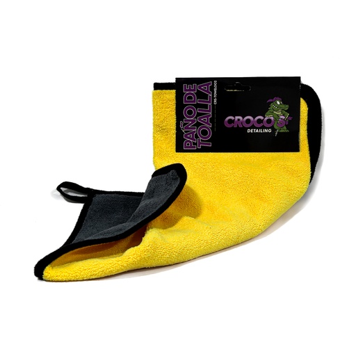 [CRS-TOWEL002] Paño de toalla amarillo y gris 600 GSM 40 x 40 cm