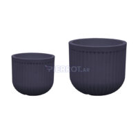 Set 6 Macetas Alta Flute Grafito Resistente UV