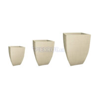 Set 3 Macetas Cuadrada Moderna Cemento Liviana Resistente UV