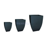 Set 3 Macetas Cuadrada Moderna Plomo Liviana Resistente UV