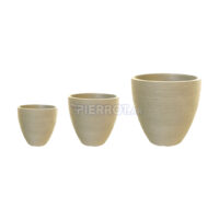 Set 3 Macetas Rústicas Redonda Cemento Liviana Resistente UV