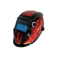 Máscara Automática Soldar Visor 98X45 Rojo Negro Careta